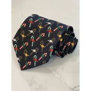 Santa’s Dream Christmas Holiday Candy Canes Tie Necktie 57.5 x 4